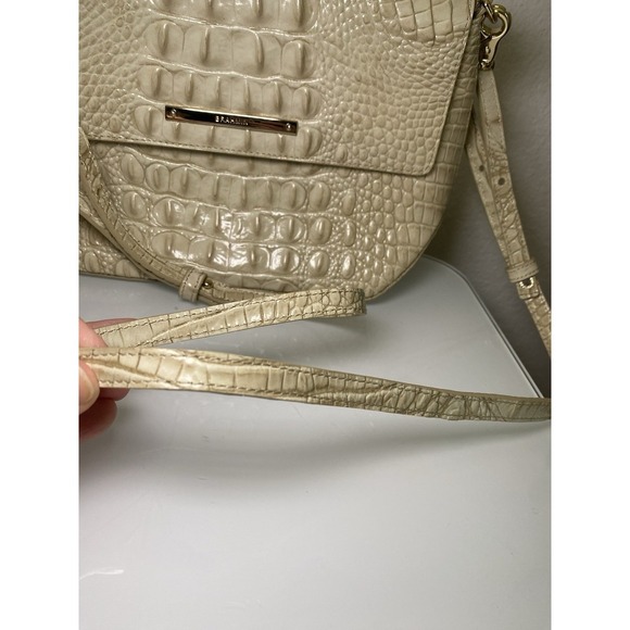 Brahmin Carina CHAMPAGNE Melbourne Small Shoulder Bag Clutch Genuine Leather EUC - Picture 4 of 16